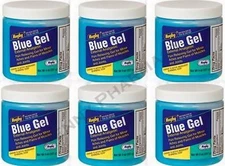Rugby Blue Gel Pain Rub  8oz  Tub ( 6 pack ) FRESH PHARMACY STOCK --