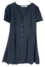 Robe Noire À Manches Courtes En V Pour Femme CALVIN KLEIN Taille S