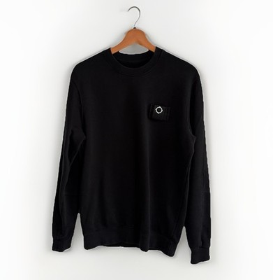 Ma.Strum Herren Sweatshirt mit Rundhalsausschnitt Small schwarz Pullover Pulli