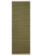 Eco-Friendly Hand Woven Flat Weave Kilim Wool Area Rug Solid Olive BBD00111
