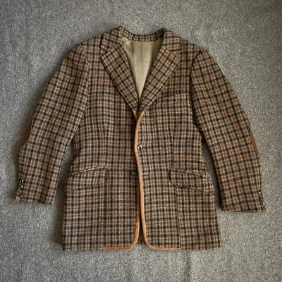 Harris Tweed Vintage Sakko Jacket 60er 40er Jahre Stil Retro Anzug Wolle Braun - Bild 1 von 4