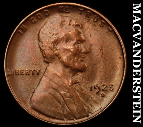 1925-D Lincoln Wheat Cent- Choice Gem Brilliant Uncirculated+++ Luster #J2825
