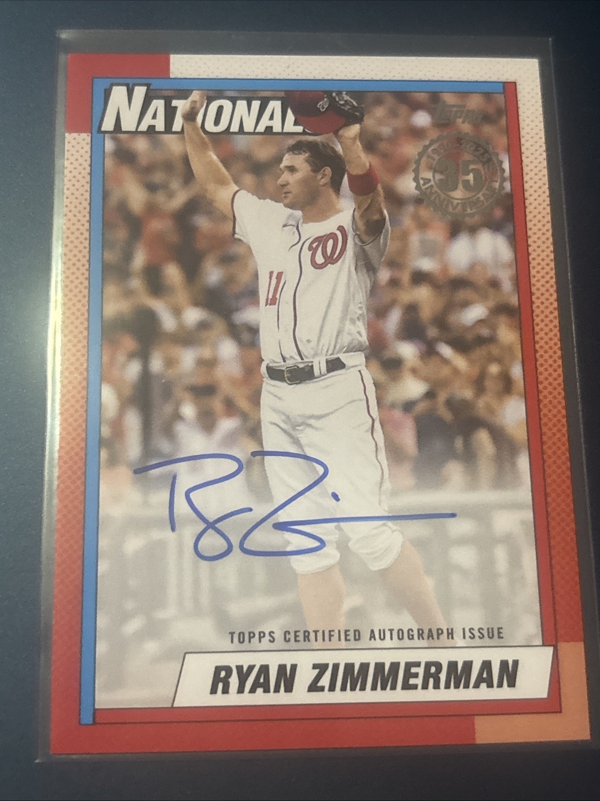 2025 Topps Series 1 - 1990 Topps Baseball Autographs Ryan Zimmerman #90A-RZ (AU)