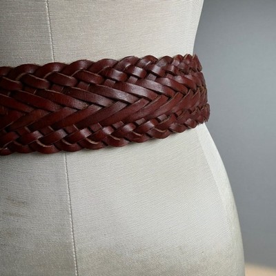 Polo Ralph Lauren VTG NWT Brown Woven Leather Belt #2375 Size 28 Polo Ralph Lauren VTG NWT Brown Woven Leather Belt #2375  main image 3