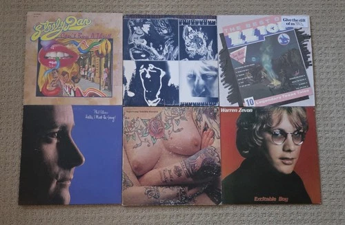 Lot of 6 Classic Rock vinyl record albums Rolling Stones Steely Dan ZZ Top