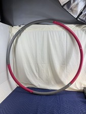 2.5 Lbs Weighted Hula Hoop - Adult 4-Section Detachable Pink Grey