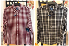 GEORGE Casual LS Poplin SHIRTS Size Large 1 Black Soot 1 Heritage Russet NWT