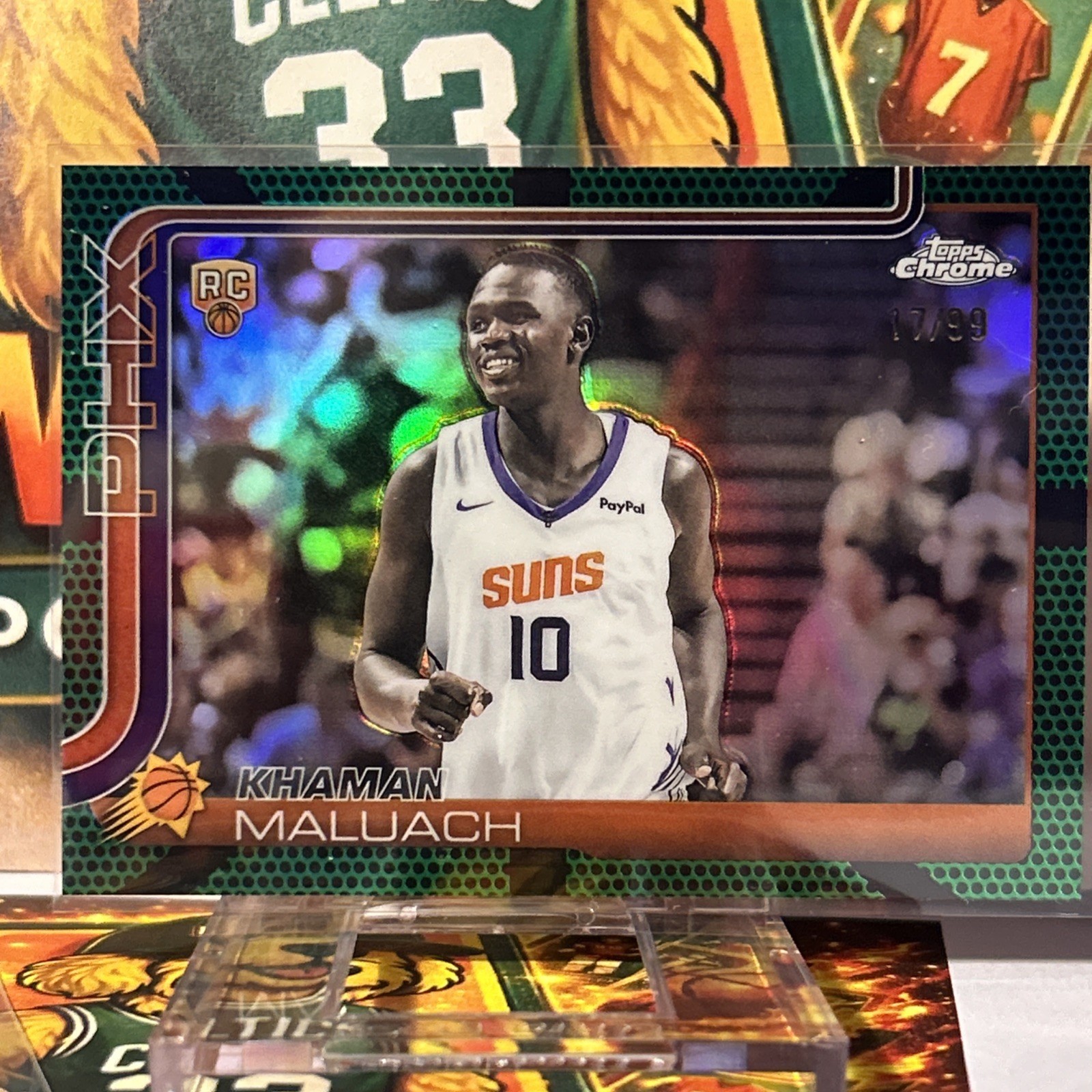 2025 Topps Chrome Khaman Maluach Green Raywave #260 /99 Rookie Phoenix Suns