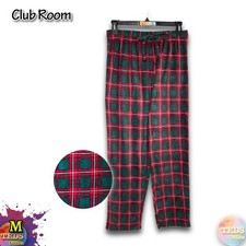 NWOT Club Room Men's M Plaid Fleece Lounge Pajama Pants