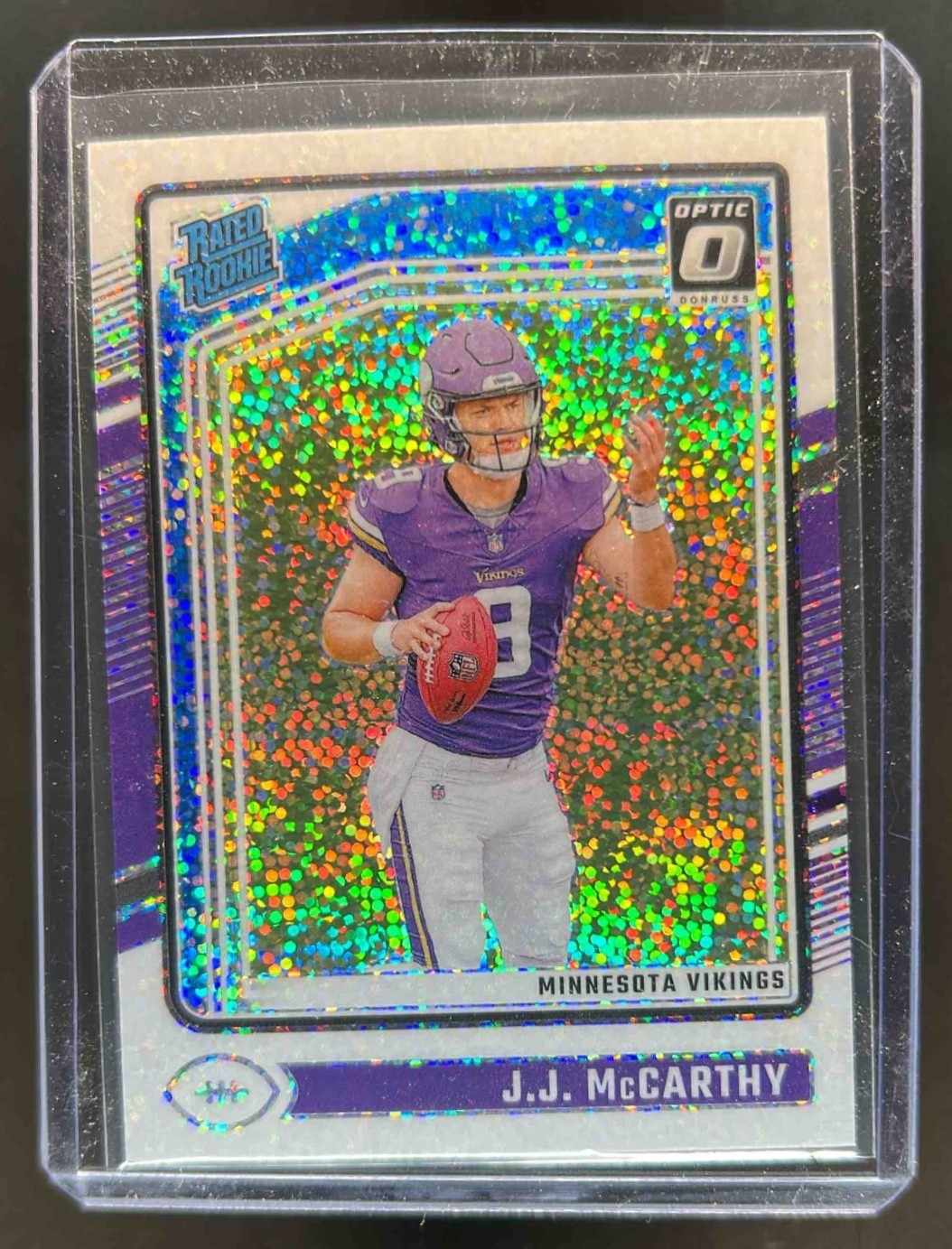 2024 Donruss Optic JJ McCarthy White Sparkle Rated Rookie #235 Vikings