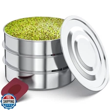 ZESTIGREENS Stainless Steel Seed Sprouter Kit - Stackable 3-Tier 