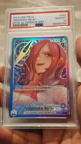Namco Vinsmoke Reiju OP06-042 Leader Foil Alternate Art PSA 10 Wings