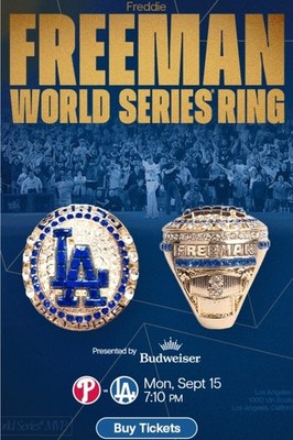 Freddie Freeman 2024 World Series Player Ring 2025 Dodgers SGA 9