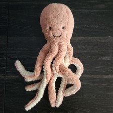 Jellycat London Little Odell Octopus Plush Stuffed Animal Toy 12" Blush Pink EUC