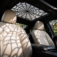 Halloween Sunroof Decal ? Gothic Spiderweb & Bats Window Overlay Removable