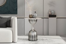 Morden Mable Top Side Table Tulip Pedestal  Accent Table Metal Base Contemporary