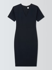 JOHN LEWIS Navy Midi Pencil Dress UK12 Taylor Ponte Short Sleeved Dress Zipped