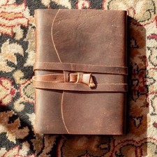 Leather Journal with Lined Paper Vintage Writing Notebook Wrap Strap