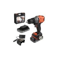 Perceuse visseuse a percussion sans fil 18V + 2 batteries 2Ah + chargeur - BLACK