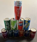 Vintage LOT of 11 cans Coca-Cola Pepsi Sprite 7up Shasta Soda Pop Steel Cans