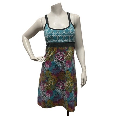 Soybu Sundress Active Strap Tank Dress aqua turquoise boho yoga resort Size XS