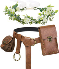 Renaissance Accessories,Medieval Viking Belt,Ren Faire Pirate Costumes Set