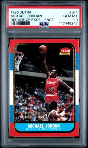 1996 FLEER ULTRA DECADE OF EXCELLENCE #U-4 MICHAEL JORDAN PSA 10