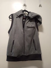 Burton Grey Sleeveless Removable Hood Men's XL Jacket Full Zip