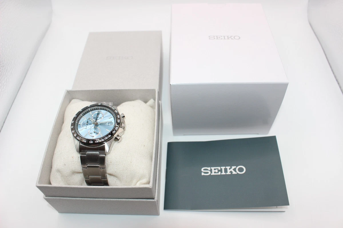 SEIKO Spirit SBTR029 Cronógrafo Cuarzo Reloj Hombre Acero Inoxidable Auténtico