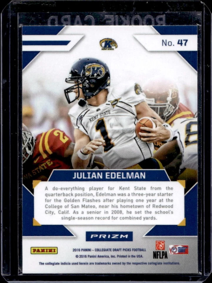 2016 Prizm Draft Picks Julian Edelman Stained Glass #47 - Image 2 of 2