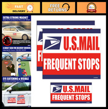 Magnetic US Mail Car Sign - 3 Pack Vehicle Decals for Delivery Postal Use