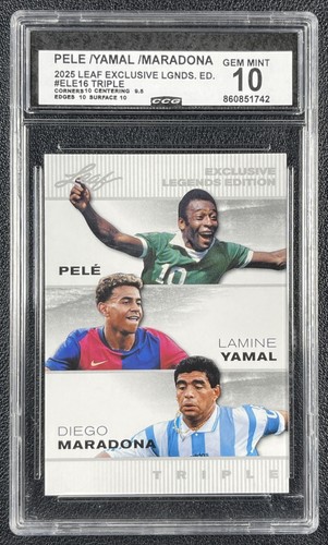 PELE YAMAL MARADONA CCG 10 2025 LEAF EXCLUSIVE LEGENDS EDITION TRIPLE 1742