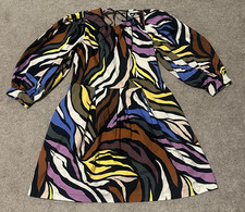 Who What Wear Target Medium Dress Mini Puff Sleeve Zebra Multicolor