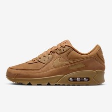Nike Air Max 90 Premium Nubuck Leather Shoes 'Flax' FZ5102-299 Expeditdship