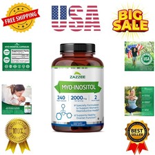 Myo-Inositol Capsules, 2000 mg per Serving, 240 Capsules, Ideal Dosage for 4...
