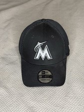 Miami Marlins New Era Black White Neo 39THIRTY Flex Hat Black White M/L