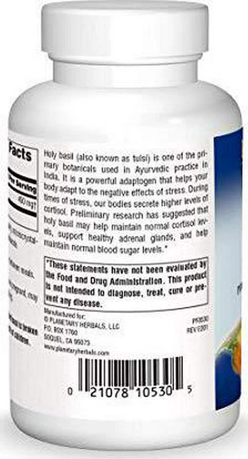 Cápsulas de albahaca sagrada Planetary Herbals - Promueve la calma centrada, el estrés y - Foto 2 de 4