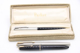 F x 3 Vintage Parker 14k Gold Nib Inc Slimfold 51 Boxed Etc