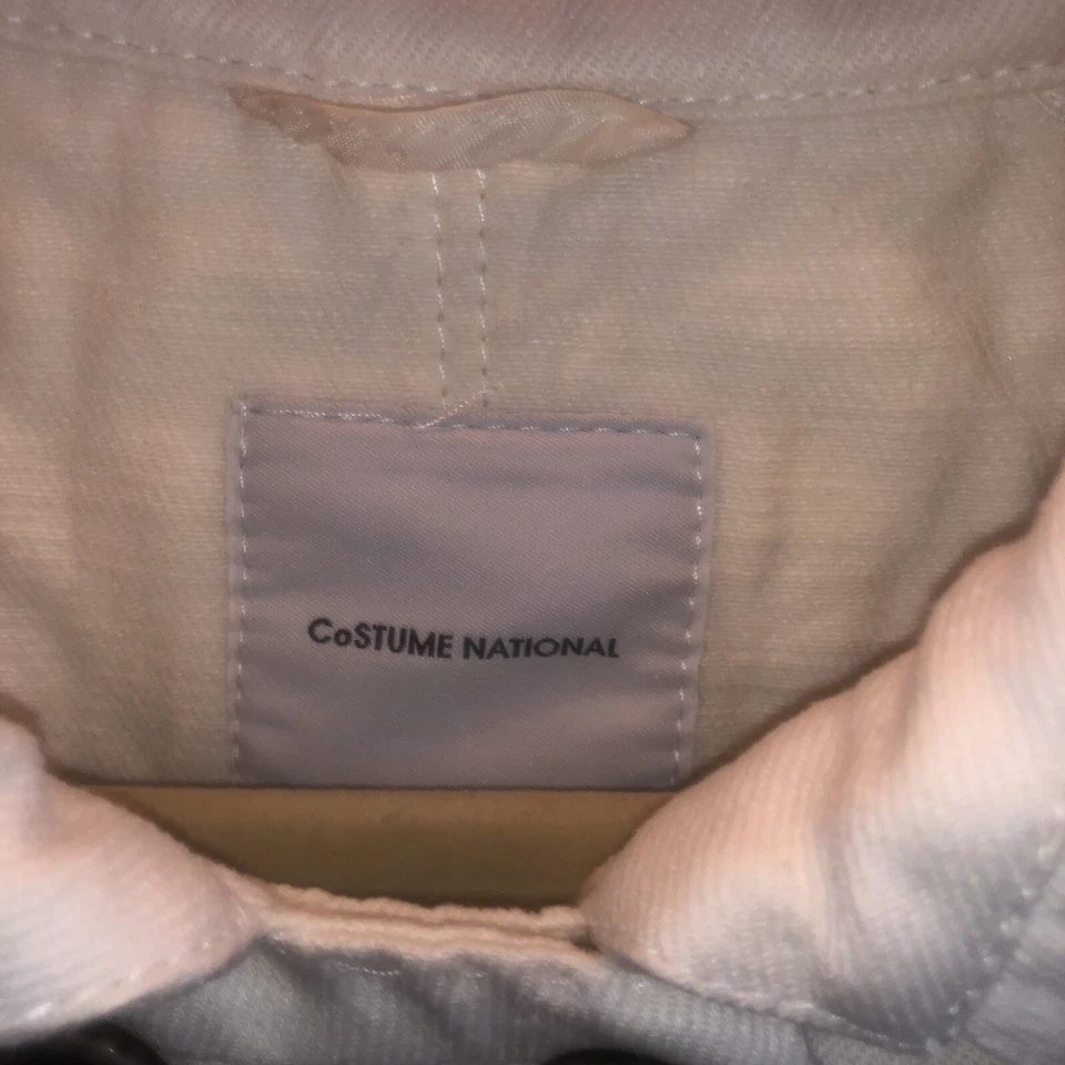 DISFRAZ NACIONAL MARFIL DOBLE BOTONADURA LINO RECORTADO GUISANTE ABRIGO TALLA 46! Foto 3 de 4