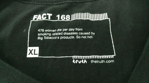 TRUTH Anti Tobacco Skull Pin Up Model Shirt Size XL Black - Picture 9 of 9