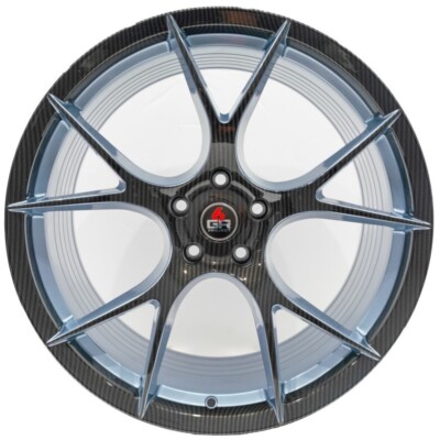 20'' Project 6GR Ten Spoke Wheels Carbon Fiber / Brittney Blue