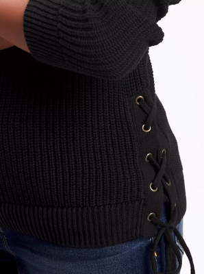 Old Navy Relaxed Textured Lace-Up Sweater for Women Khaki Size M Item  #601239 J