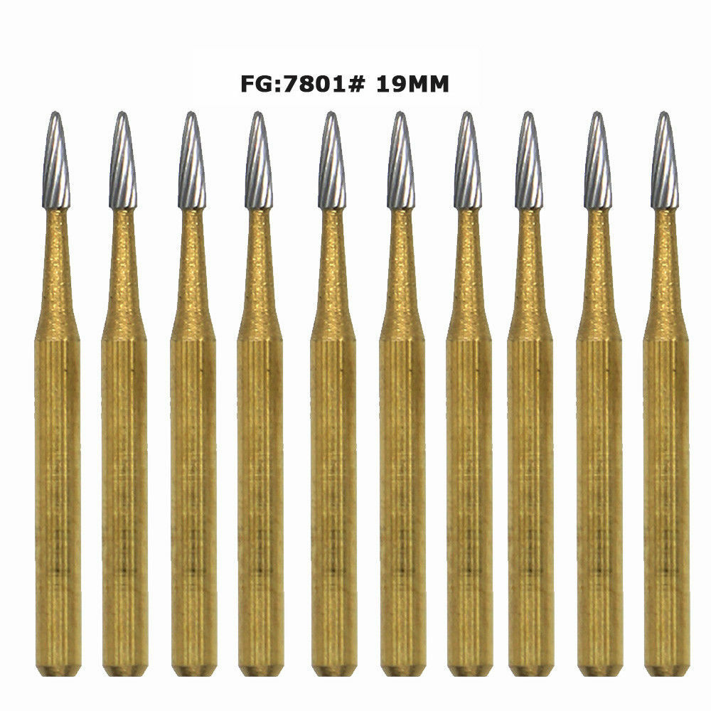 10 Pcs Dental Orthodontic HighSpeed Carbide Burs FG7801 Debonding And
