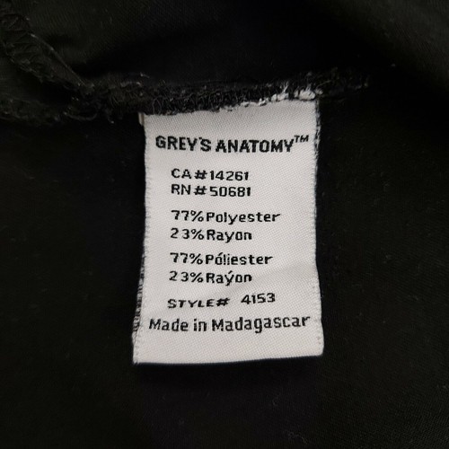 Grey's Anatomy Scrub Top Womens Medium Black V-Neck Short Sleeve Uniform Work - Picture 10 of 10