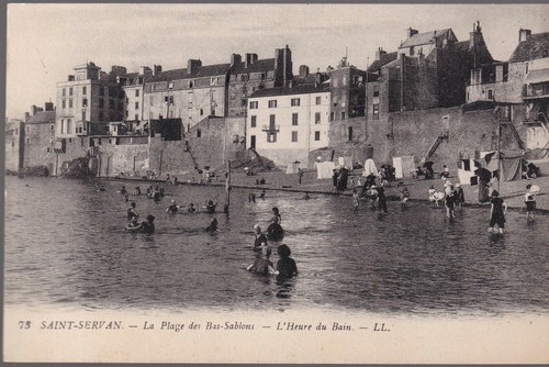 Saint SERVAN 35 La Plage des Bas Sablons CPA animée Éditions LL N°73 années 1920