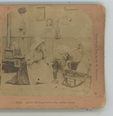 Pants Torn After Sliding Down Cellar Door Kilburn Series Genre Stereoview