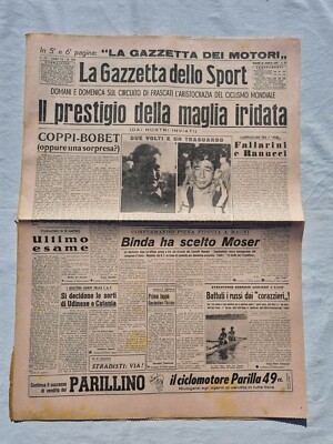 GAZZETTA DELLO SPORT 26 AUGUST 1955 WORLD CHAMPIONSHIP FRASCATI CYCLING - UDINESE-CATANIA