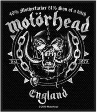 Motorhead Ball  Chain Woven Sew On Patch 8cm x 10cm