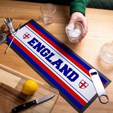 England | Retro Fu&szlig;ball | Bar Runner Oder Tischmatte Dekoration | St George
