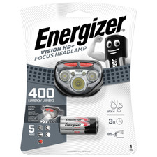 Energizer Head Torch Vision HD+ LED Headlight Headlamp 400 Lumens inc Batteries